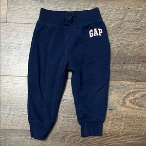 Baby gap navy sweat pants with pink logo
